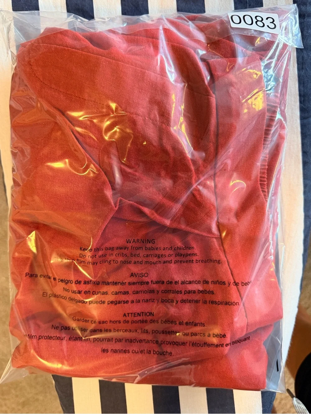 Wide Leg Crop Linen Blend Pants - Red
